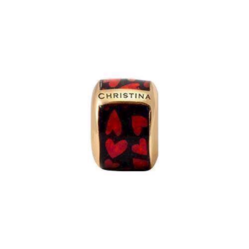 Image of Christina Collect Hearts Black forgyldt charm